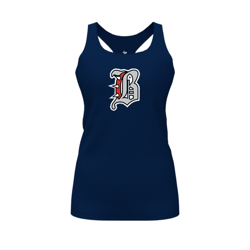 [FT0TRBNV-FYS-LOGO1] Decker Racerback Tank Top (Female Youth S, Navy, Logo 1)