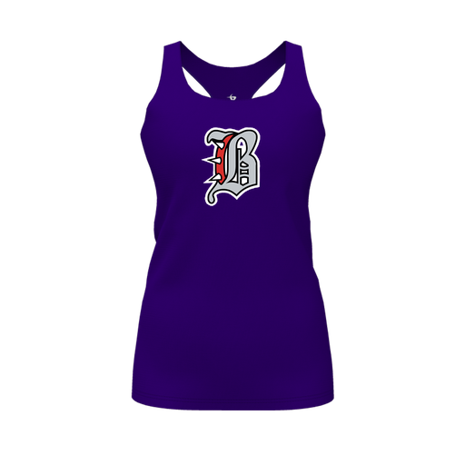 [FT0TRBPP-FYS-LOGO1] Decker Racerback Tank Top (Female Youth S, Purple, Logo 1)