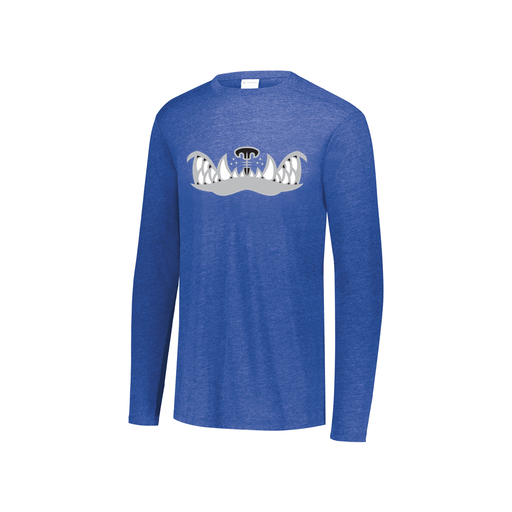 [FTLCUBRY-YS-LOGO2] Decker Youth Tri-Blend T-Shirt - Long Sleeve (Youth S, Royal, Logo 2)